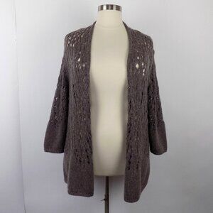 Eileen Fisher taupe Open Knit Cardigan